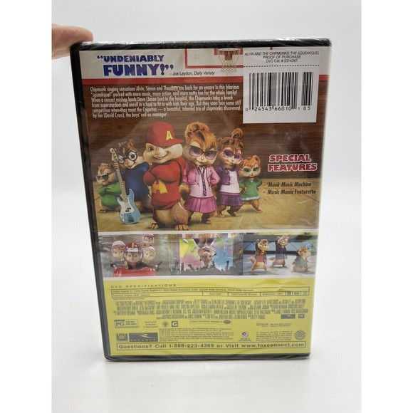 ALVIN AND THE CHIPMUNKS 2 - The Squeakquel - (DVD) - NEW - Picture 2 of 2